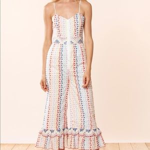 Red Carter Bailey Eyelet Jumpsuit